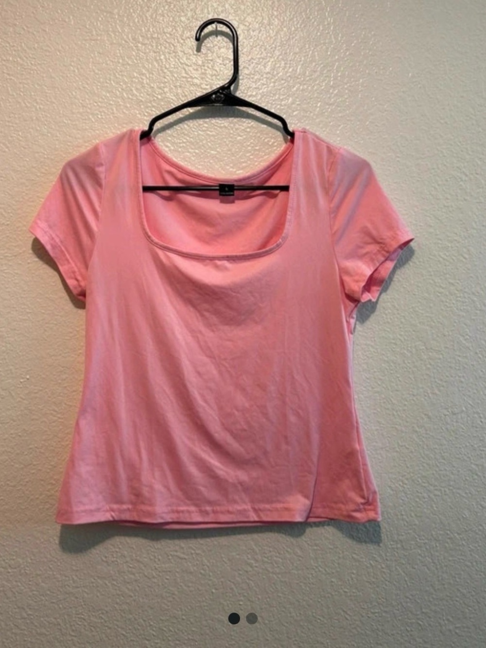 SHEIN Pink Scoop Neck Short Sleeve Tee